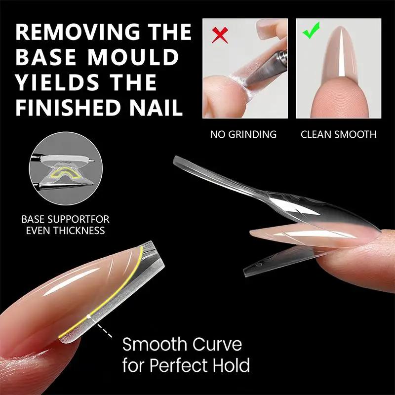 Sandwich Dual Nail Forms Trapezoidal Oval Nail Extension Forms 240pcs/Box Top & Bottom Form For Quick Diy Nail Extensions Salon