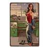 Vintage Russian Metal Plaque Pin Up Sexy Girl Tin Sign Pub Club Bar Cafe Shop Home Wall Art Decor Metal Plate Iron Painting