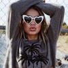 Retro Pose Love Sunglasses Female Fashion Big Face Thin Eyewear Summer Travel Sunshade