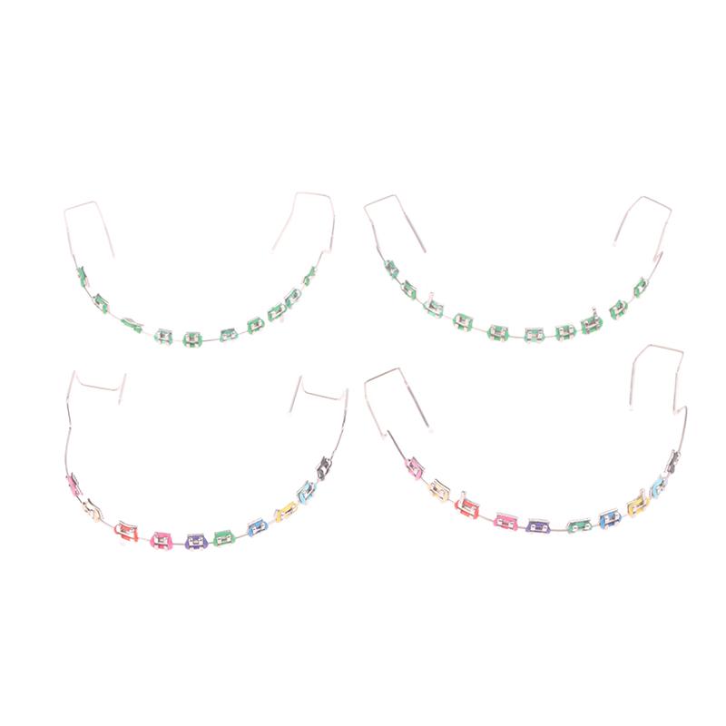 1 Pair Temporary Tooth Decoration With Metal Wires Multicolour Metal Bracket Orthodontic Ligature Ties Dentist Material