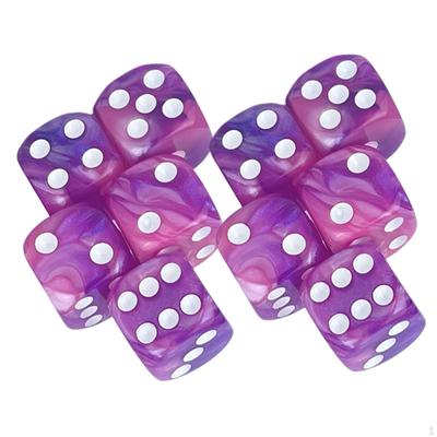 10x D6 Würfel Set 16mm Familientischspiel für Unterhaltung, Stil B