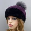 Winter Hat Women Pompom Warm Natural Rex Rabbit Fur Cap Thick Headwear Classic Popular Female Stylish Knitted Hat