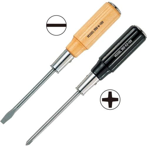 VESSEL Wooden Handle Penetrating Driver (Long Shaft Type) +2ÁE00 350