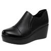Small Size 32-43 Elegant Deep Mouth Soft Leather Shoes Women Platform 2025 Winter Med Heels Wedges Ankle Boots with Fur