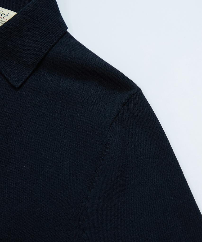 BELLIEF Essential Cotton Comfort Polo Knit (Navy)