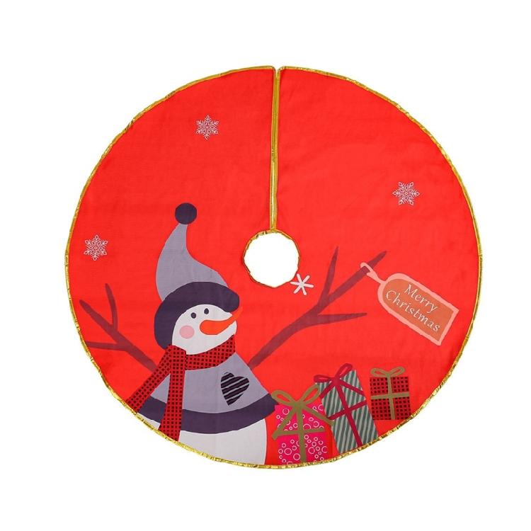 Decorative Christmas Tree Skirt Practical Fabric Christmas Tree Skirt with Golden Edged Detailing for Celebration