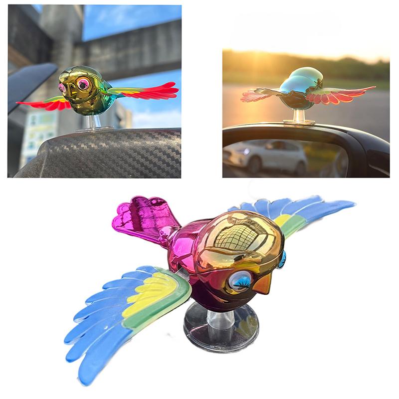 

Simulation Flying Bird Motorcycle Car Ornaments Waving Wings In The Wind Cute Companion Little Bird Creative Car Fun Companion as the picture