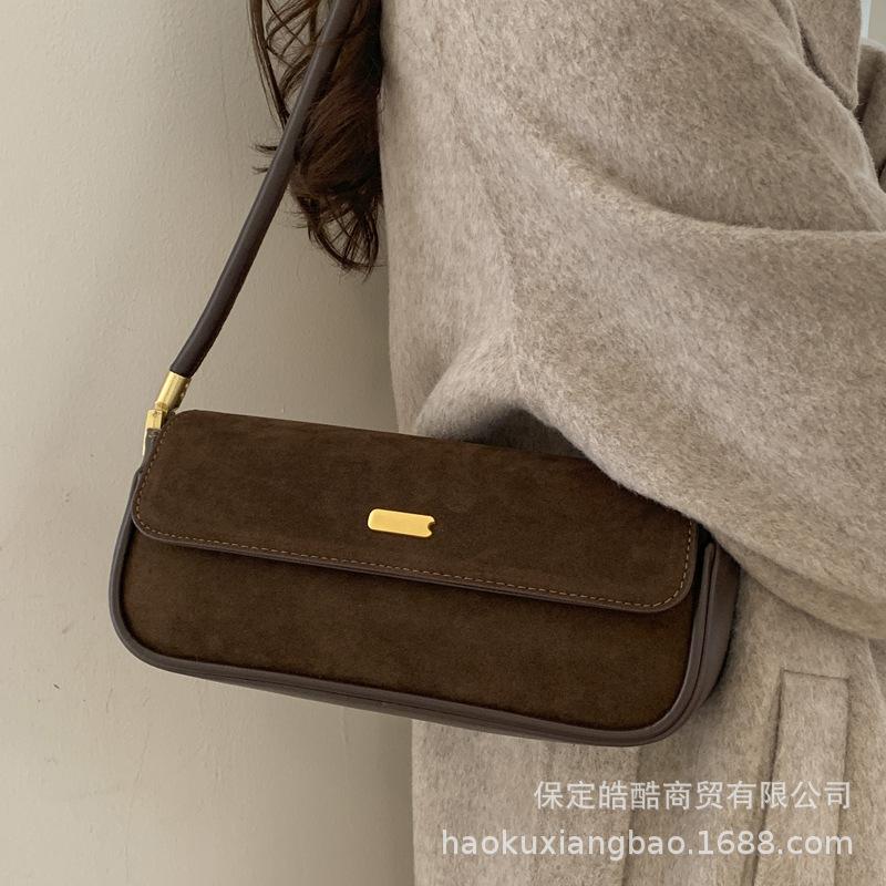 Premium texture retro small bag women's 2025 new commuter versatile shoulder underarm bag fashionable portable baguette bag