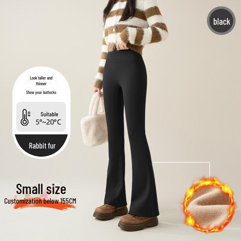 Women's High Waist Tummy Tuck Fleece Flared Yoga Pants for Autumn/Winter