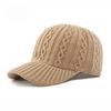 1 Stück Damen einfarbige gestrickte Baseballkappe, modische Strickmütze, gerippte Beanie mit Loch für Pferdeschwanz für den täglichen Gebrauch, Winter Herbst