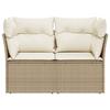 VidaXL Canapé de jardin avec coussins 2 places beige résine tressée 366052