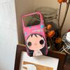 Pink Transparent Cute Cartoon Girl iPhone Case for Apple 16/17 Pro Max with Anti-Fall Protection