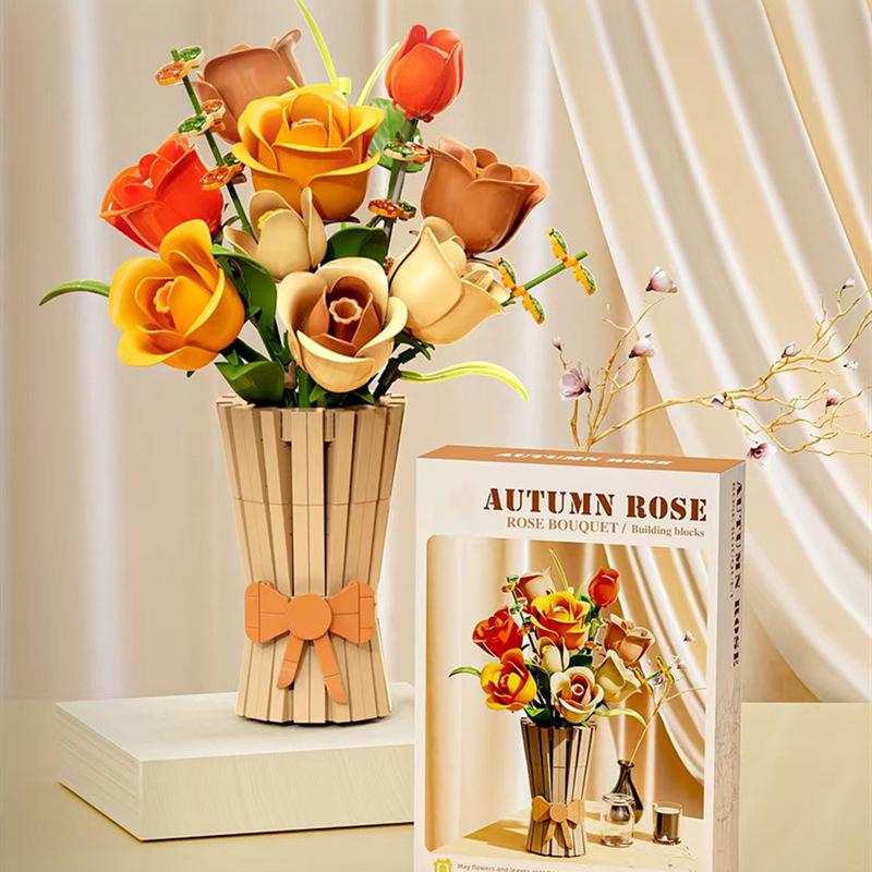 Kreative Rose Orchidee Ewige Blume Topf Pflanzung Bausteine Sonnenblume Lotus Romantische Blumen Steine Spielzeug Valentinstag Geschenk