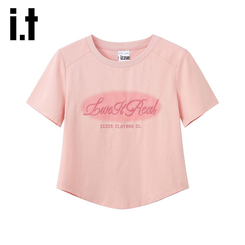 izzueit Women s 3D Embroidered Print Cool Cotton T-Shirt L