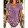 Camiseta de Verano para Mujer Estampado de Patrón Retro Manga Corta Camisetas Tops Impresos Casuales