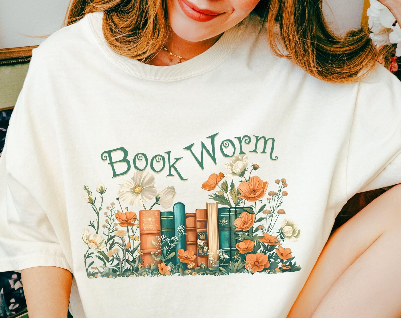 Book Worm Floral Shirt: Reader BookTok Gift 2XL