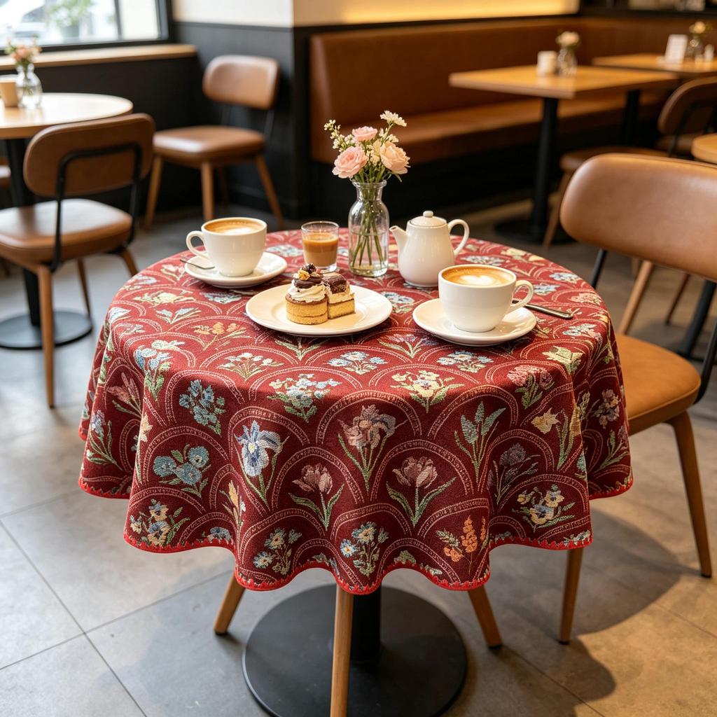 Dining Table Kitchen Coffee Table Home Party Decoration Small Round Cotton Table Cloth
