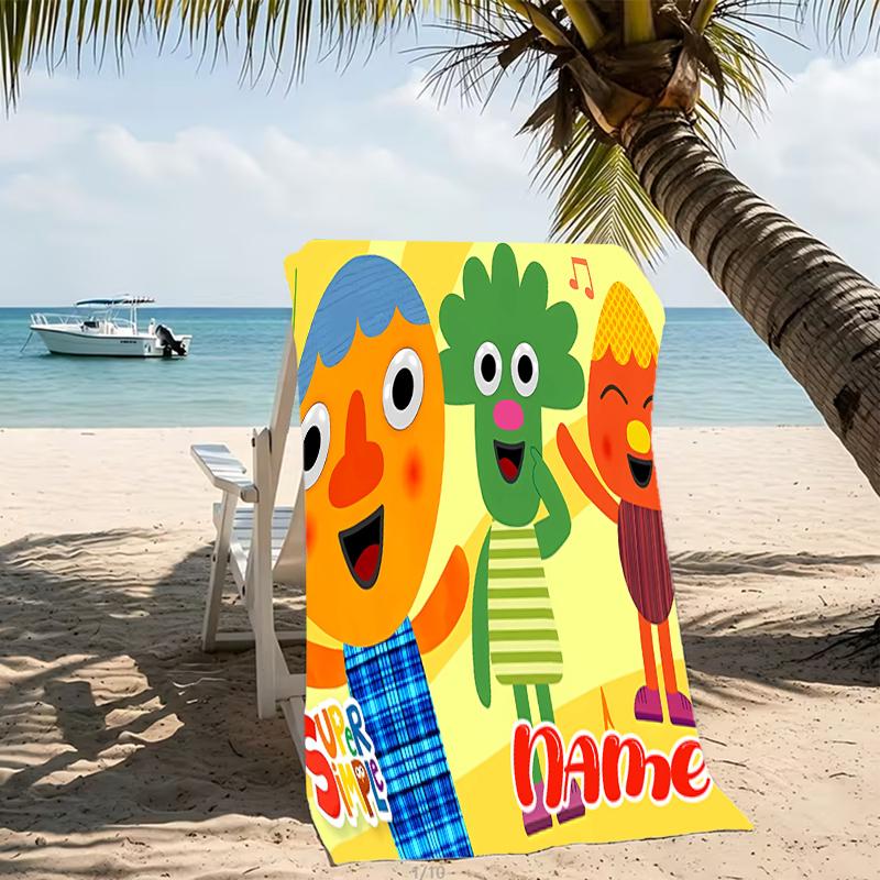 Customizable Personalized Beach Towels Super Simple Songs Themed designs.Suitable for the Beach, Yoga, Sports;ideal As Beach Accessories