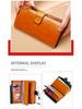 Genuine Leather RFID Anti-Theft Ladies Long Wallet Clutch with Brush Wax Finish