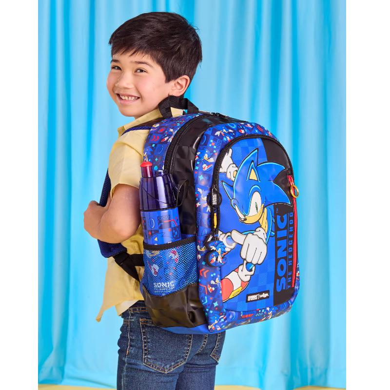 Smiggle Australia Sonic Cartoon Large Waterproof School Backpack for Kids