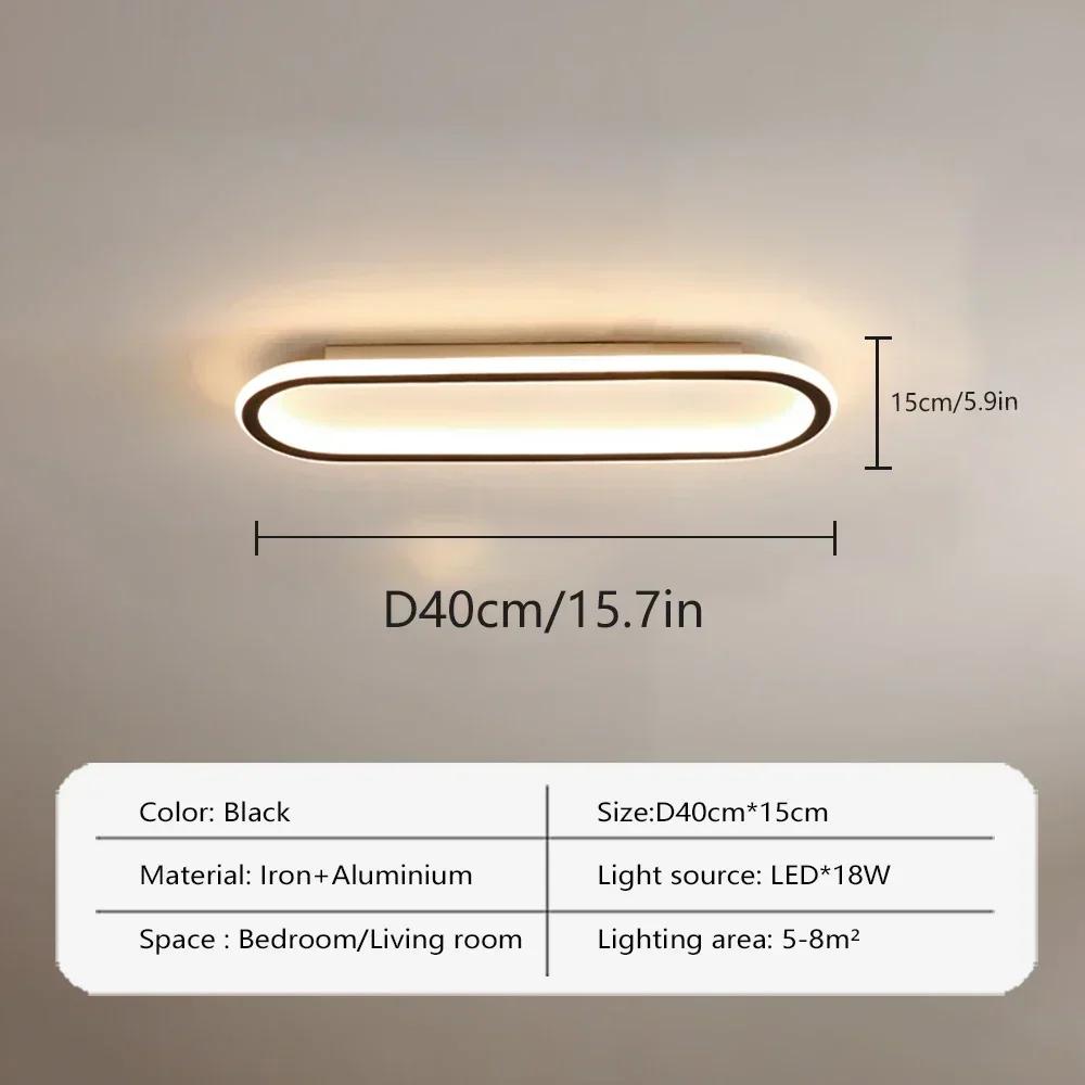 

Modern LED Ceiling Light Oval Black Aisle 40/60/80cm Ceiling Light For Bedroom Porch Living Room LED Indoor Lamps and Lighting Cool White