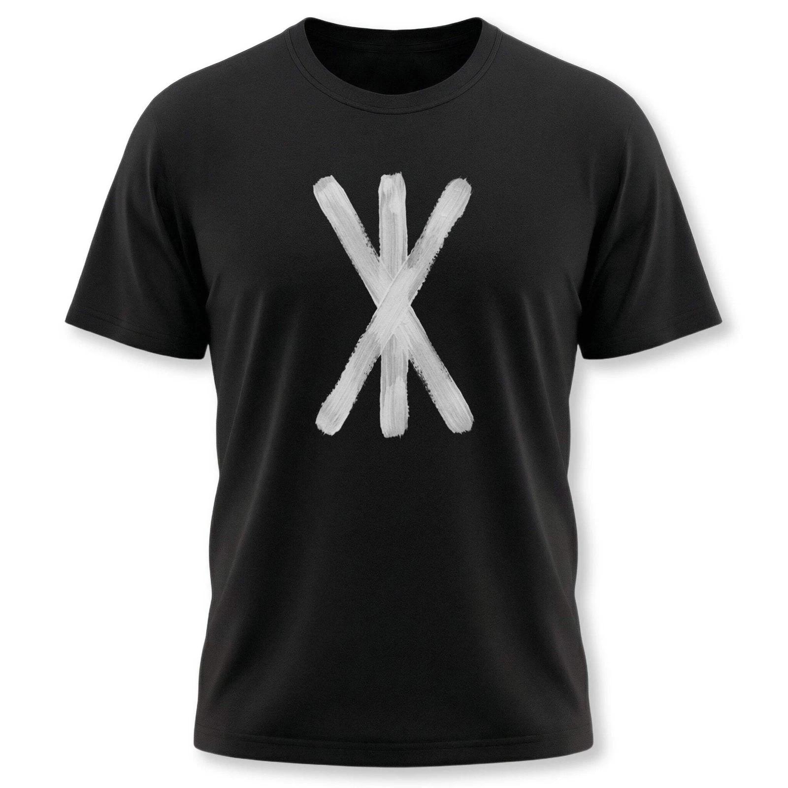 Strength Bind Rune T-Shirt | Norse Viking Symbol Brushstroke Tee Shirt XS