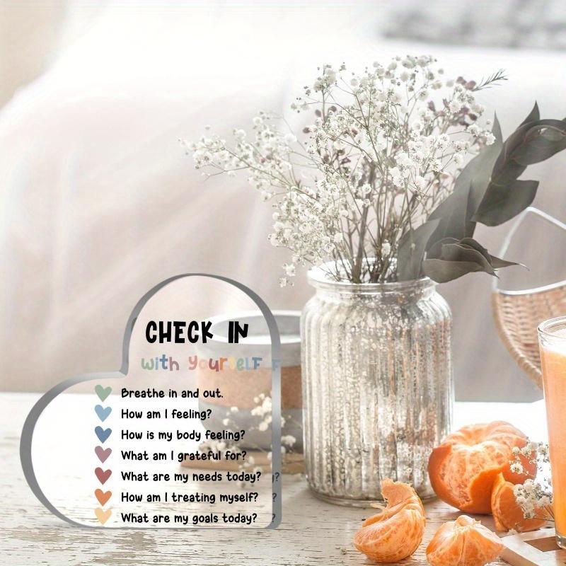 Gentle Reminders Heart - Self-Love Mental Health Gift for Home & Office