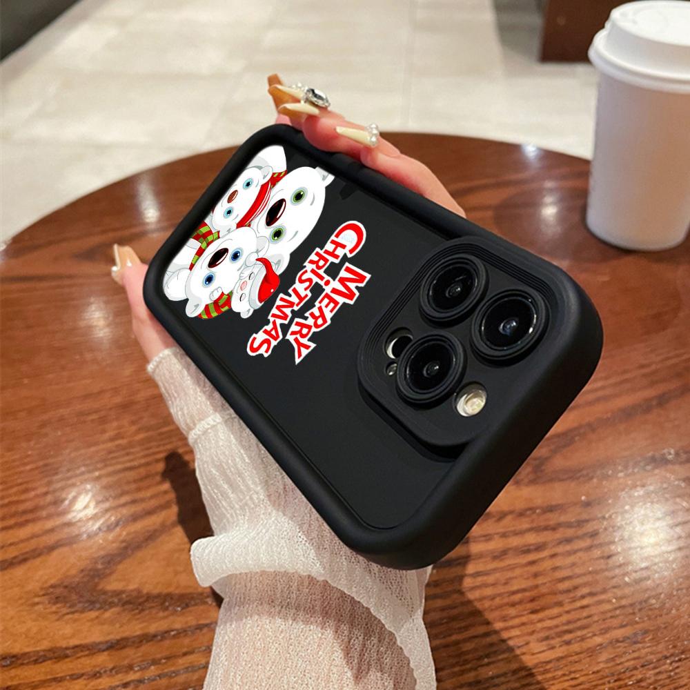 N101 Merry Christmas Art Soft Angel Eyes Phone Cases for iPhone 16 15 14 13 11 Pro Max 8 7 6s Plus 12 Mini XR XS Max SE Shockproof Cover