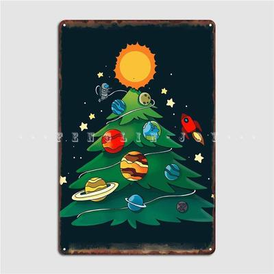 Christmas Tree Metal Sign Living Room Mural Painting Cinema Living Room Personalized Tin Sign Poster