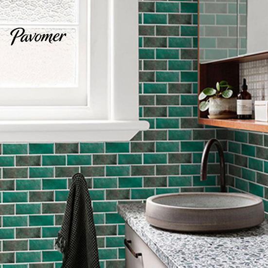 Decorative Mosaic Wall Panels Self-Adhesive PVC Tile Stickers, Waterproof Pattern Decals for Kitchen Bathroom Decal Rental Home Decor, Removable