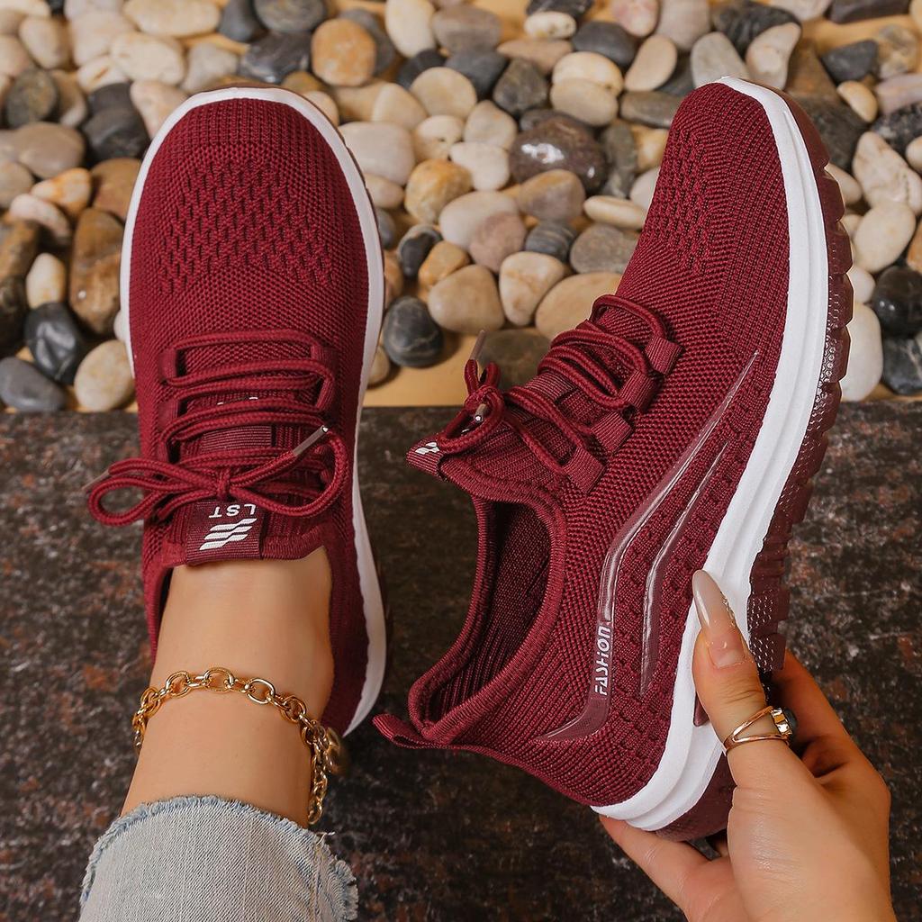 Damen Übergröße Flyknit Sommer 2025 Lässige Mesh Sportschuhe