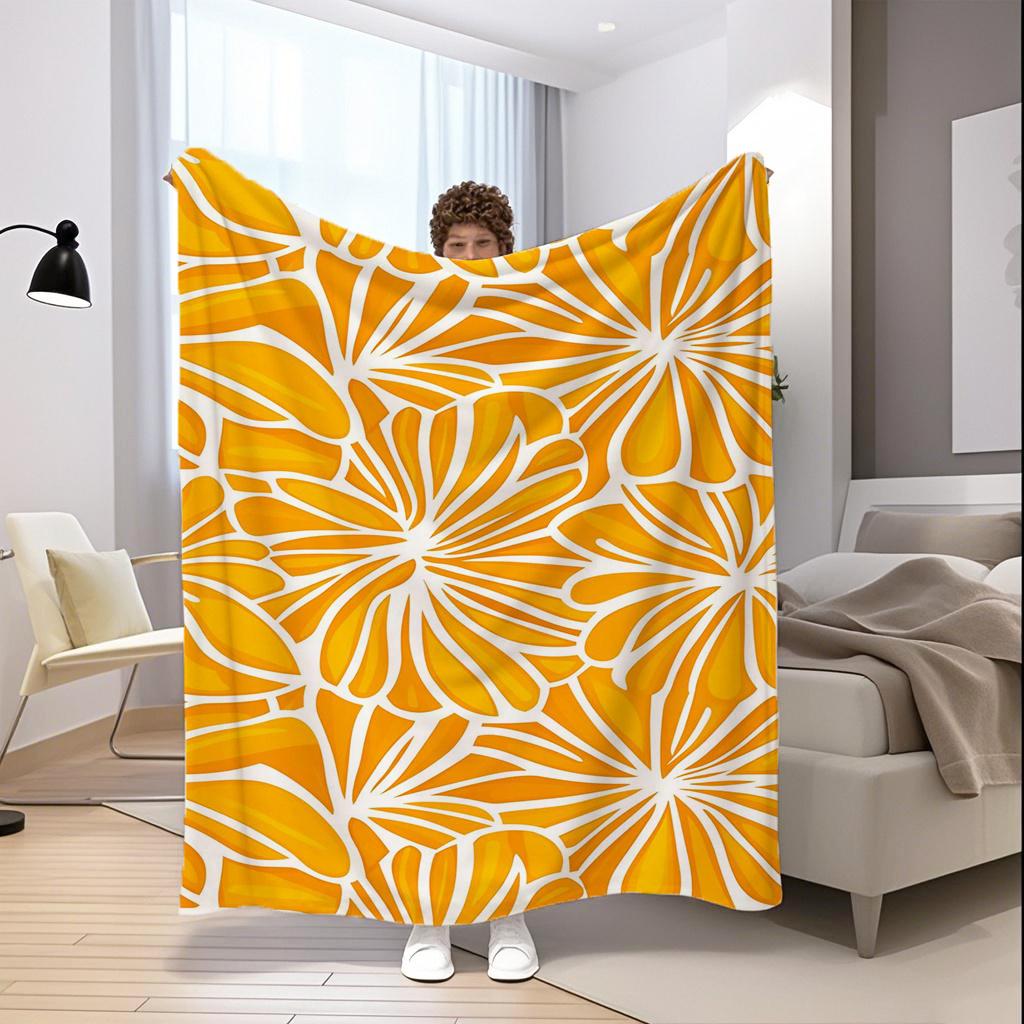 Floral Pattern Blanket Microfiber Flannel Cover Blanket Bedroom Living Room Sofa Soft And Comfortable Home Decoration