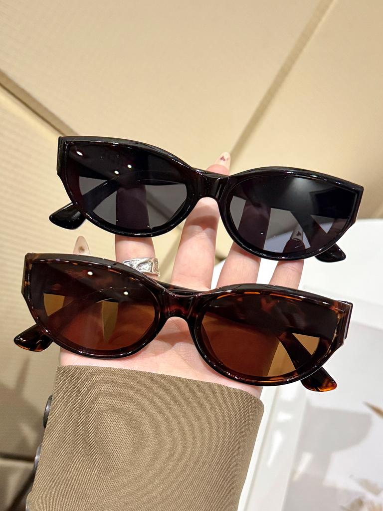 2Pcs New Arrival Cat Eye Sunglasses for Women, Oval Retro Brand Oval Square Sunglasses, Women's Shades, Women's Eyewear