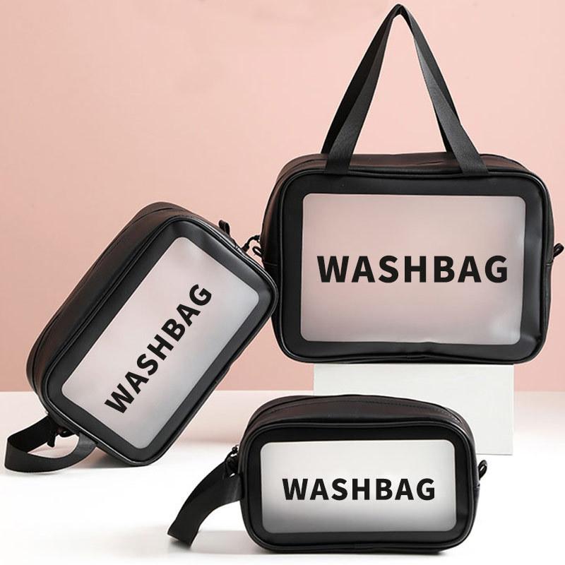 Clear Frosting Fashionable Large Capacity Makeup Pouch Portable Storage Travel