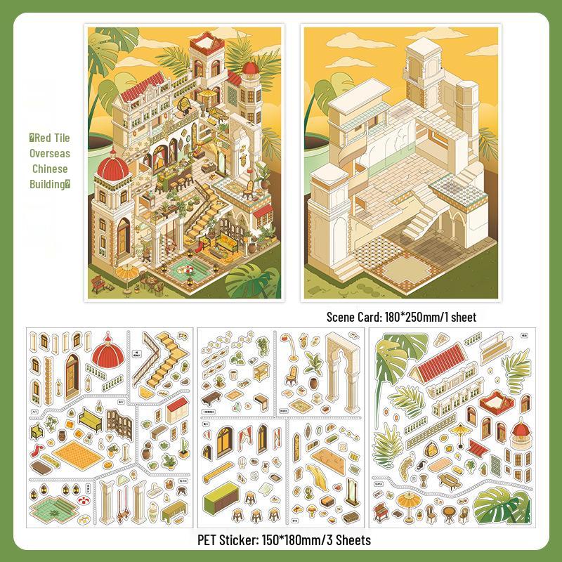 Infeel.Me My Little House Series 17: Mini 2.5D Scenery Stickers - Fun & Educational for Kids