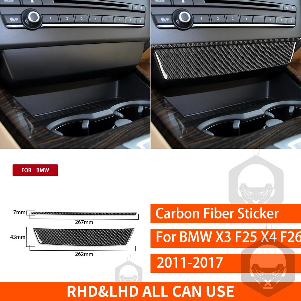For BMW X3 F25 X4 F26 2011 2012 2013 2014 2015 2016 2017 Center Console Trim Real Carbon Fiber Stickers Car Interior Accessories