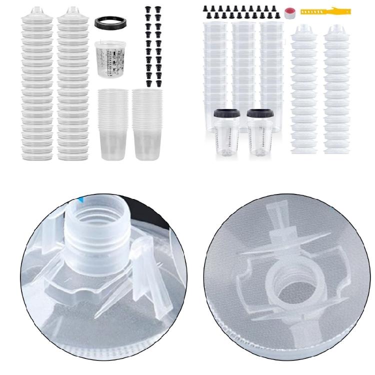 Vasos Desechables para Preparación de Pintura Taza Mezcladora para Pistola de Pintar con Escala de Medición Para Pintura Automotriz Fácil de Usar