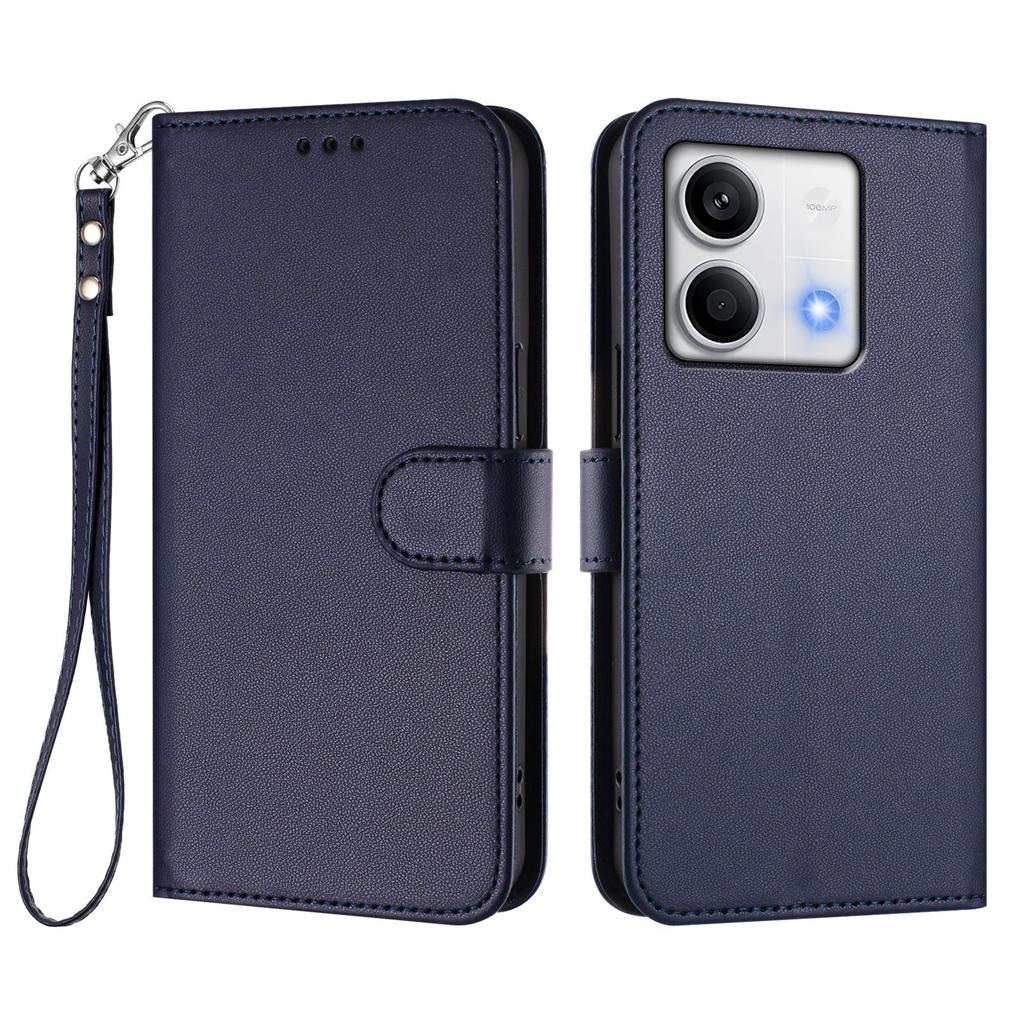 For Xiaomi Redmi Note 13 5G (China)/Xiaomi Redmi Note 13 5G Leather Case Wallet Stand Phone Cover with Wrist Strap