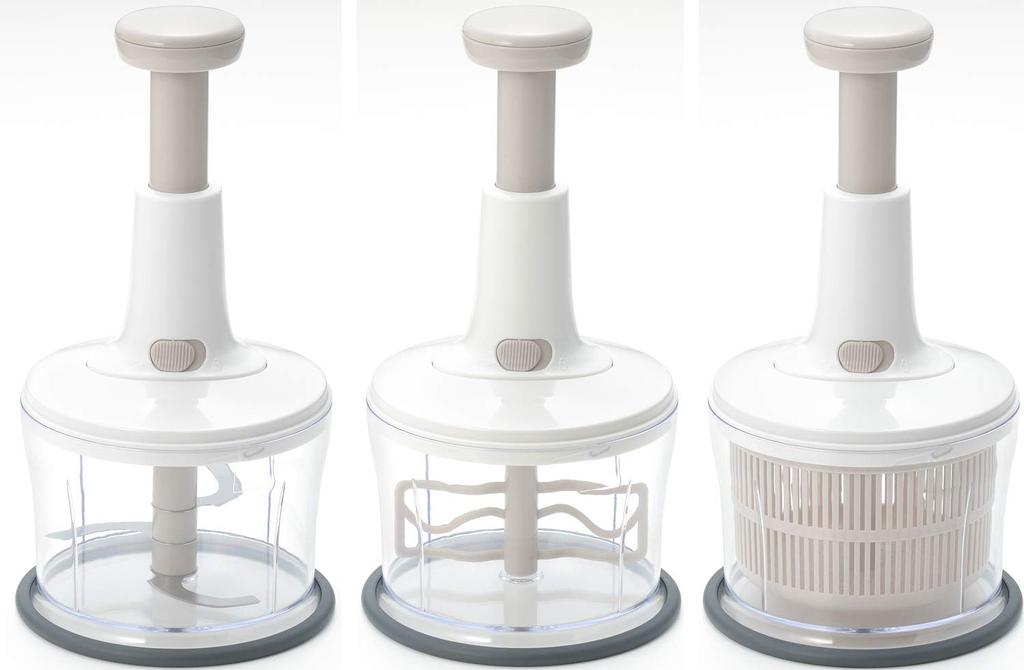 Yoshikawa New Kitchen Basic SJ3133 Easy-to-Press Food Processor with Chopping and Draining Function