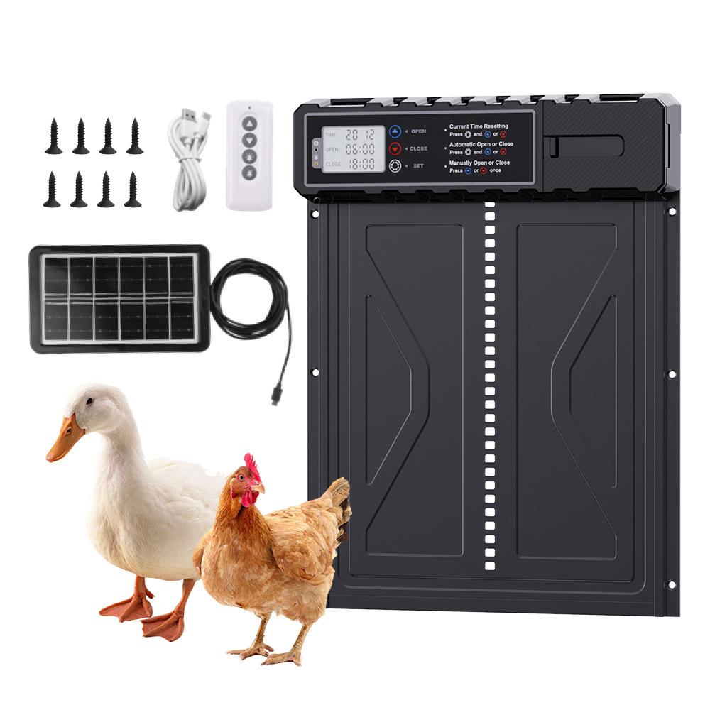 Timed Chicken Coop Automatic Induction Door Aluminum Alloy with Display Screen Solar Chicken Coop Electric Door Pet Products