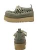 Johnature Thick Soled Hollow Hole Shoes Genuine Leather Lace Up Comfortable Women's Platform Sandals