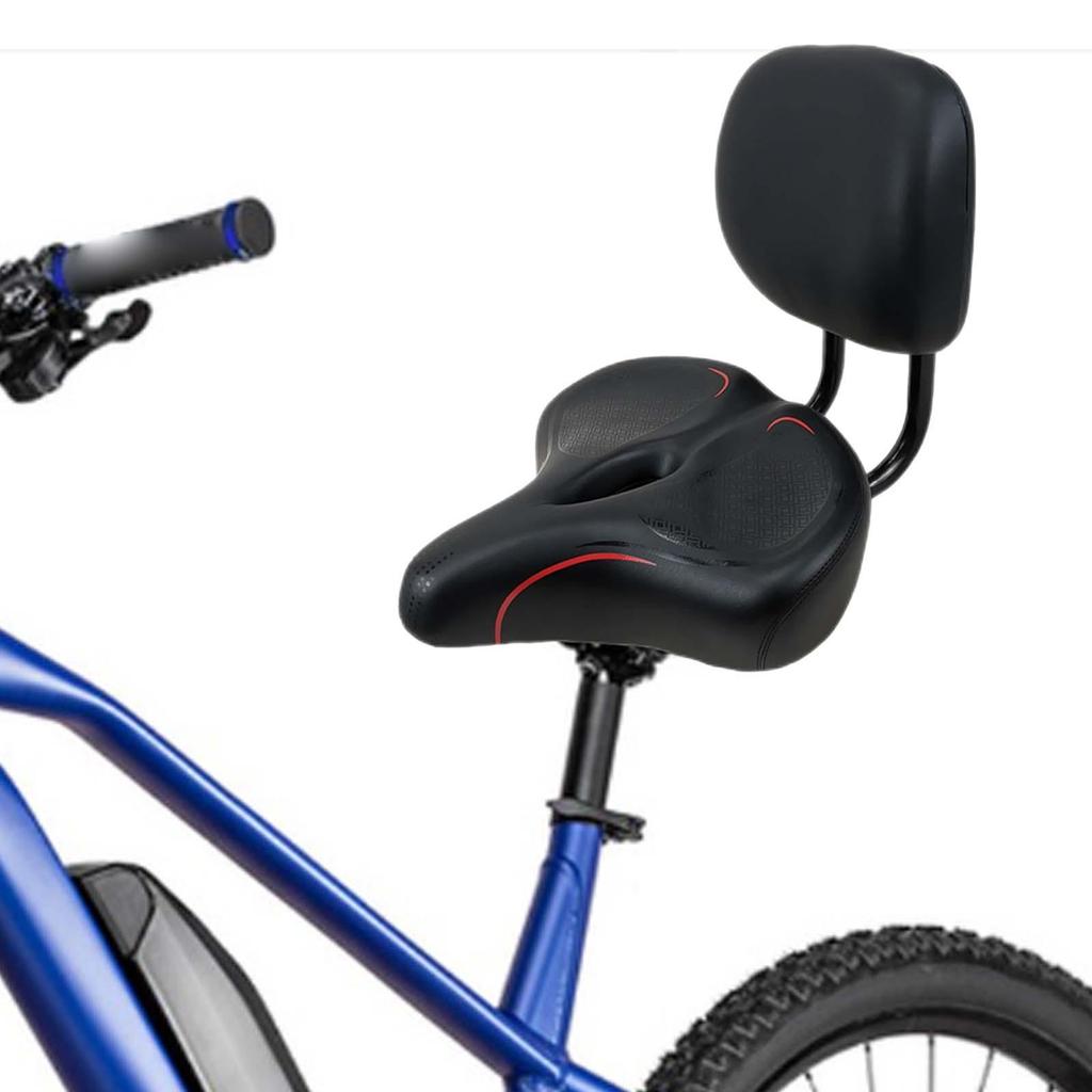 Saddle Bike Seat with Backrest Biking Height Adjustable Exercise Cushion Women Men