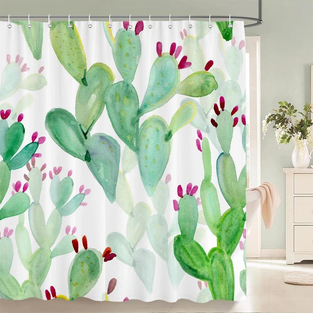 High Quality Colorful Flowers Plant Leaves Shower Curtains Waterproof Bathroom Curtain Bath Curtain With Hooks Shower Curtain