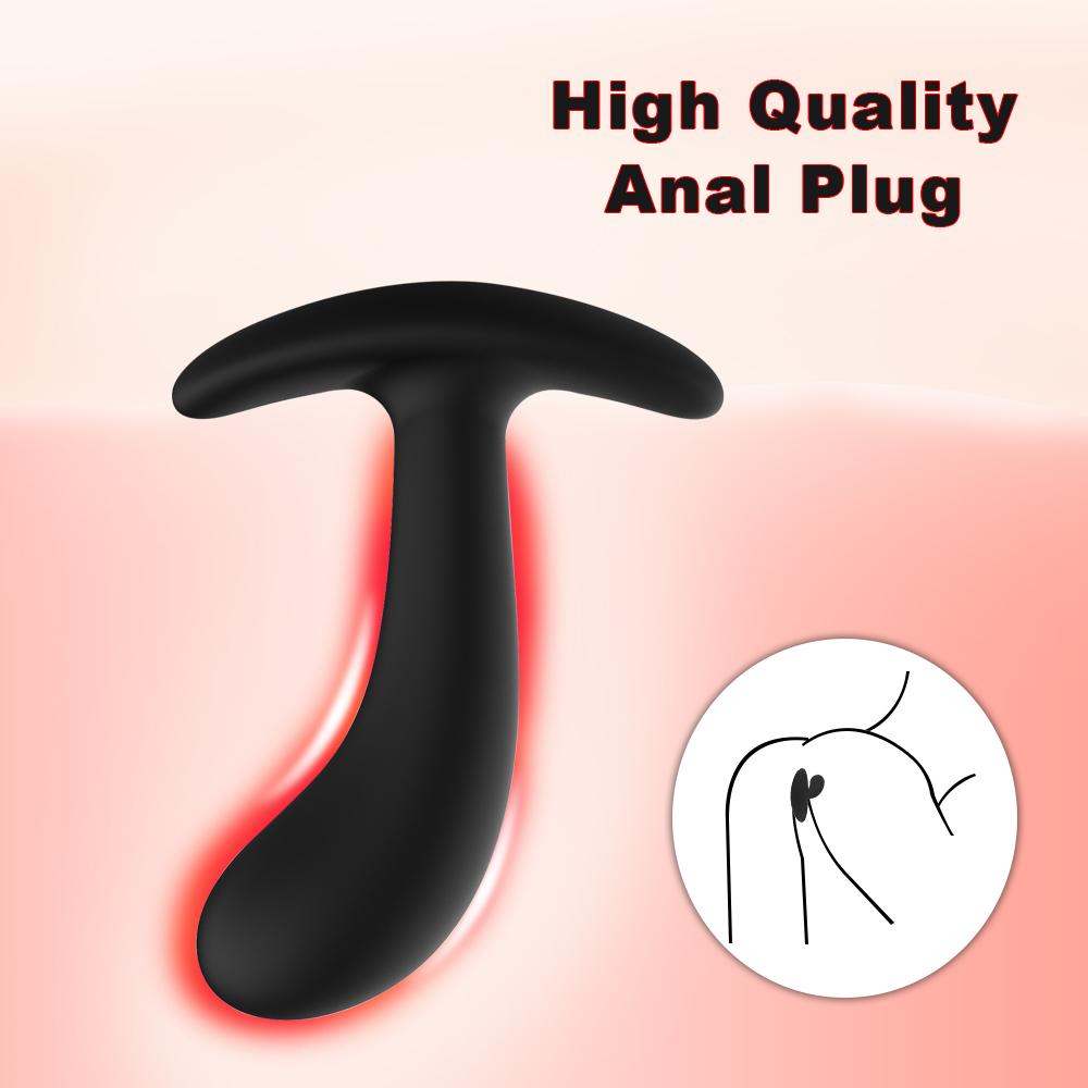 3 Size Silicone Butt Anal Plug Bullet Vibrator Prostate Massager Adult Sex Toys for Men/Women Couples Anal Trainer Buttplug