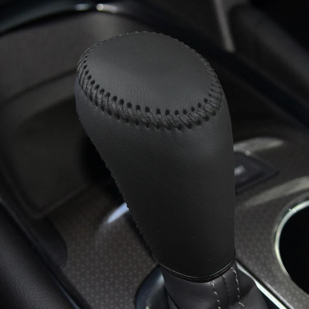 Car PU Leather Carbon Fiber Gear Shift Knob Handball Trim Cover For Chevrolet Chevy Malibu XL 16-20 Equinox 17-19 Cruz 17-18