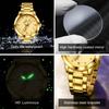 OPK 8141 Original Business Men's Watch Waterproof Luminous Stainless Steel Golden Luxury Classic Quartz Wristwatch for Man New
