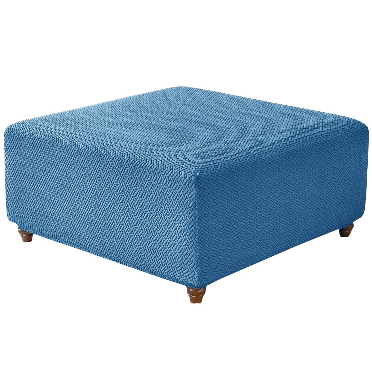 

T-Shape Jacquard Square Stool Cover Ottoman Stool Cover Elastic Sofa Footrest Slipcovers for Living Room Office Home Decor M