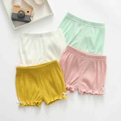 Boxer estivi per bambini, da bambina, di colore caramella, in cotone con fiocco, per bambine