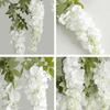 Silk Fabric Artificial Wisteria Branch Shape Fake Flower Vine Wisteria Flower Branch  Party Event