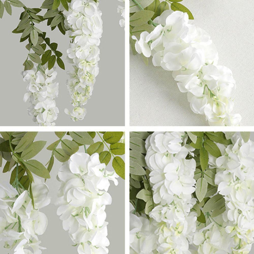 Silk Fabric Artificial Wisteria Branch Shape Fake Flower Vine Wisteria Flower Branch Party Event
